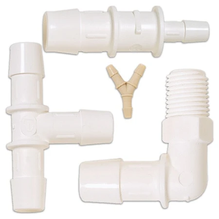 Plastic Fittings For Tubing And Hose (1/16" ID - 1" ID) 3 Plastic Fittings For Tubing And Hose (1/16" ID - 1" ID)